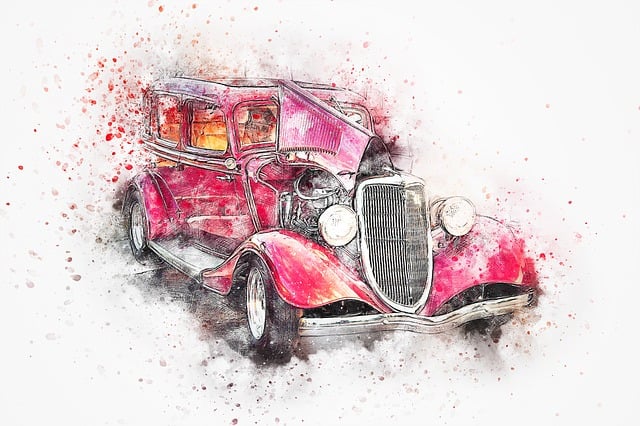 Free car red oldtimer illustration