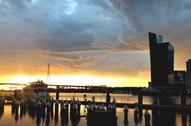 Atardecer, Ciudad, Melbourne, Cielo
