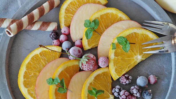 Fruit, Orange, Apple, Berries, Juicy