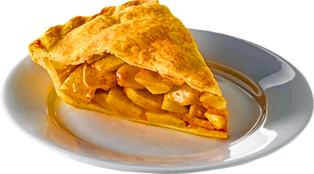 Free apple pie slice plate illustration
