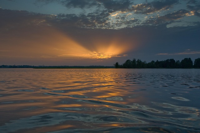 Lago, Luz, Pôr Do Sol, Brilho, Água