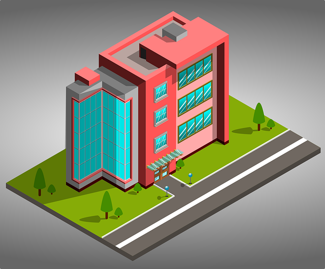 Büros, 3D, Isometrische, Arbeit