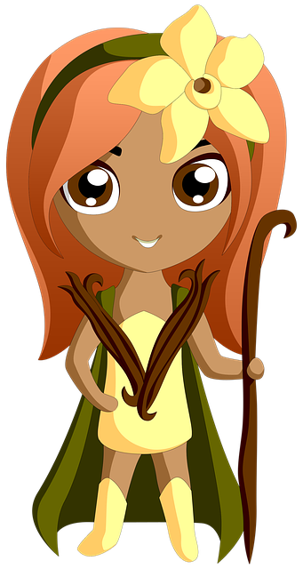 Vanille, Druïde, Meisje, Chibi, Vrouw