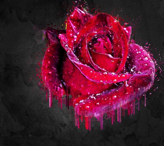 Free red rose flower illustration