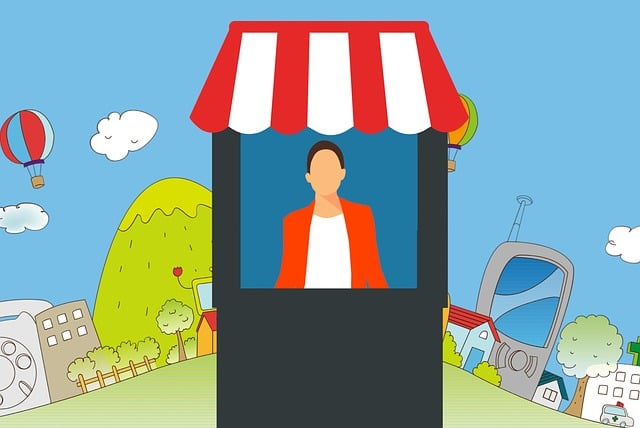 Free shop booth woman illustration