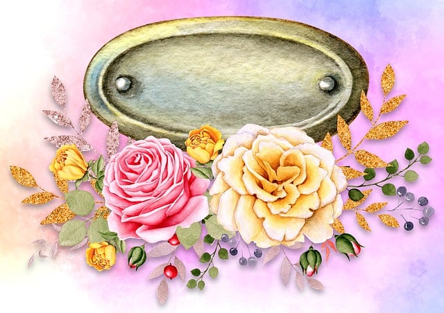 Free flower label roses illustration