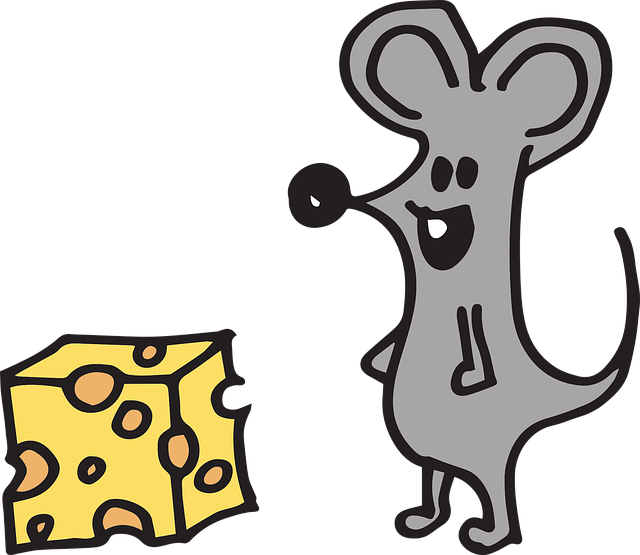 Free mouse happy cheese illustration