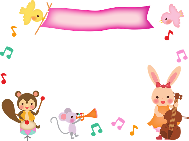 Free musical animals rabbit mouse illustration