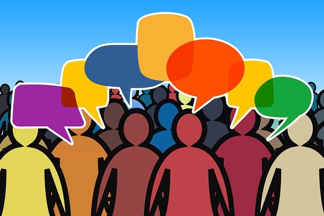 Free social media crowd people illustration