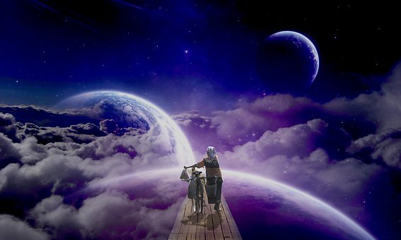 Path, Woman, Space, Worlds, Fantasy