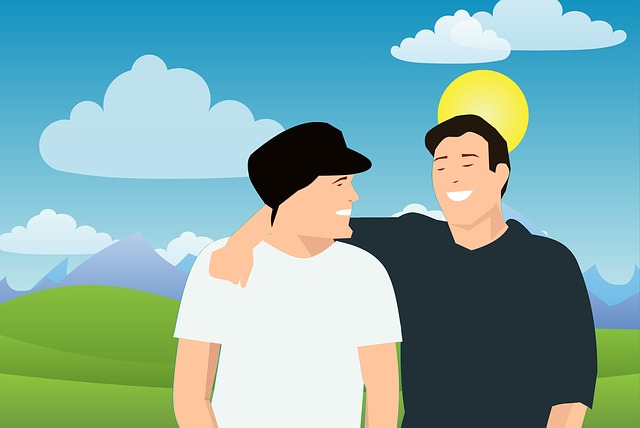 Free friendship group outside illustration