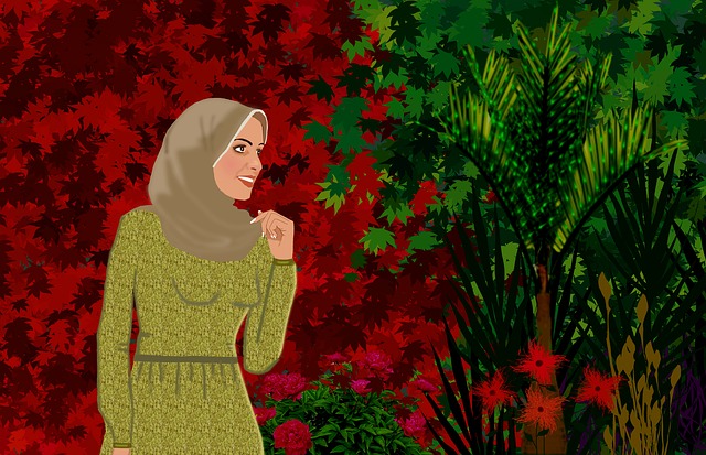 Free East Indian Woman Head Covering illustration and picture