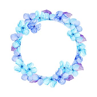 Guirlanda, Azul, Roxa, Flores, Primavera