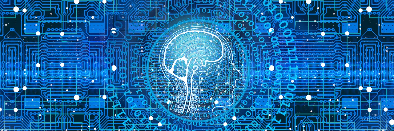 AI automation concept with digital brain graphic