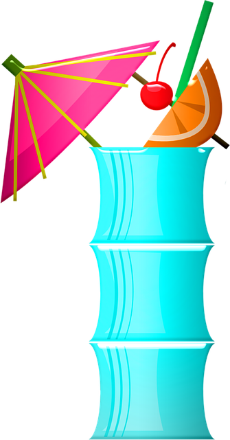 Free tropical cocktail drink pink illustration