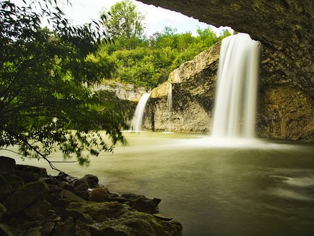 Vandfald, Landskab, Hule, Natur