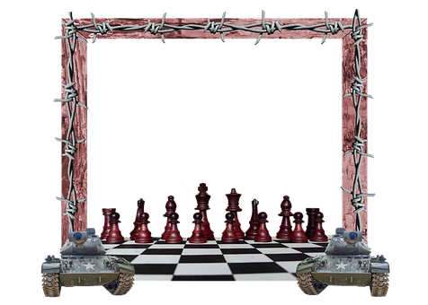 Militares, Xadrez, Tanques, Quadro