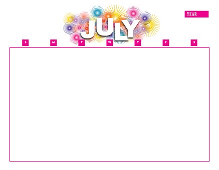 Calendario, Mes De Julio, Año, Mes