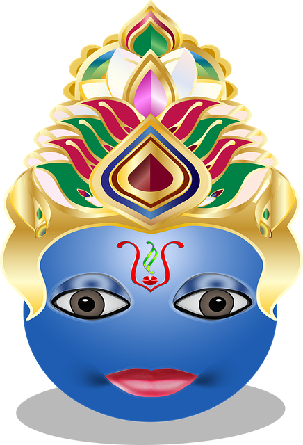 Free vishnu hindu emoticon vector