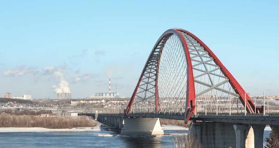 Мост, Красный Мост, Арка, Прутья, Зима, Снег