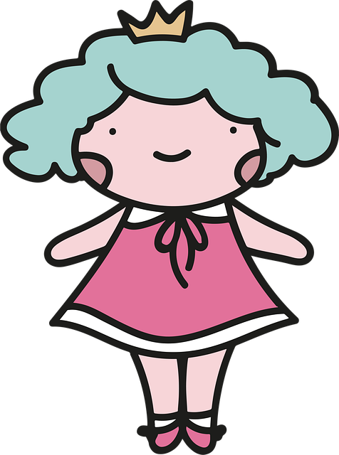 Free princess crown little girl vector