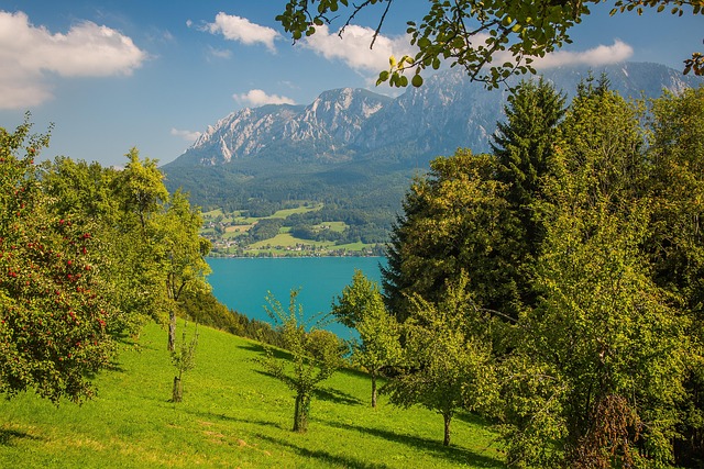 Free Attersee Hell Mountains photo and picture