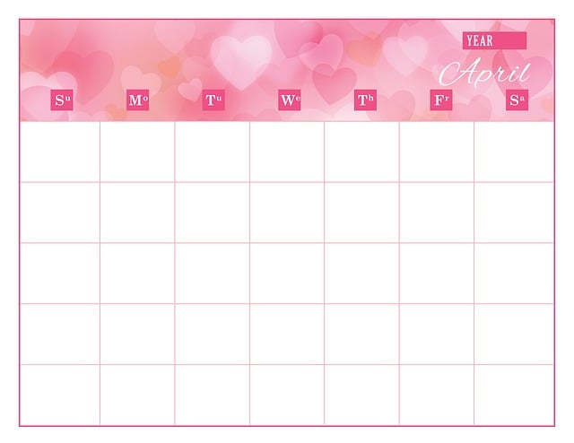 Free calendar calendar template april illustration