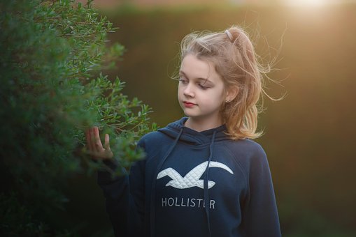 Free Little Girl Wildflowers photo and picture