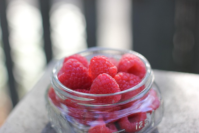 Free Raspberries Glass Jar photo and picture