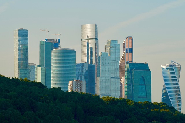 Russland, Moskau, Skyline, Wolkenkratzer