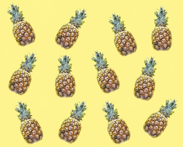 Free pineapples fruit pattern illustration