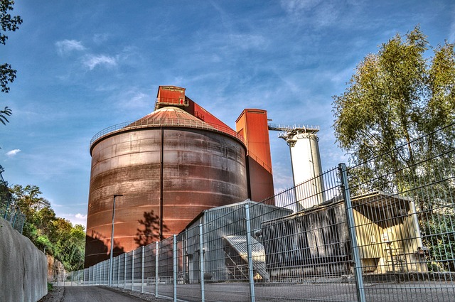 cement plant, silo, bicycle path, indian summer, cement plant, cement plant, cement plant, cement plant, cement plant