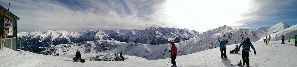 Berg, Åka Skid, Snowboard, Österrike, Snö, Vinter
