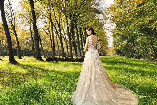 Vestido, Senhora, Nupcial, Moda