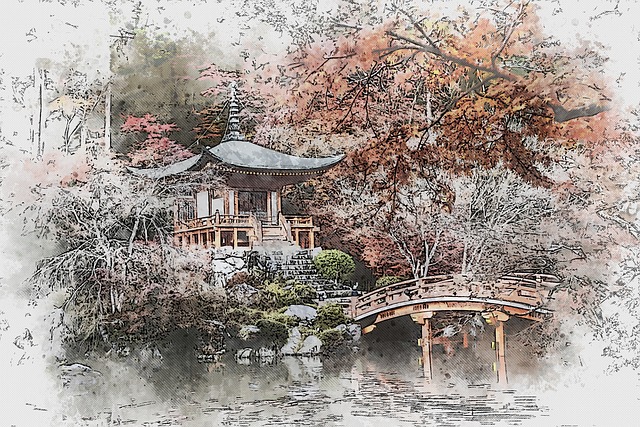 Download free HD stock image of Garden Japan Free garden japan kyoto illustration