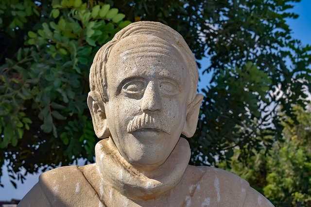 Mann, Dichter, Skulptur, Porträt, Marmor