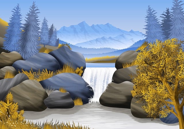 Paisaje, Montañas, Árbol, Fantasía