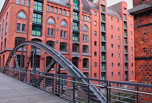 Speicherstadt, Hamburg, Bro, Arkitektur