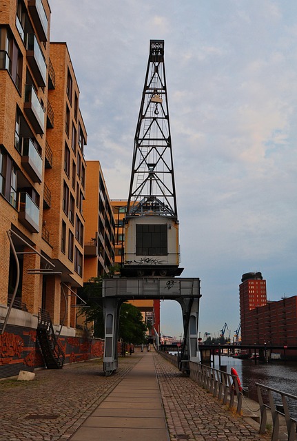 Hamburg, Hafencity, Kran, Elbe