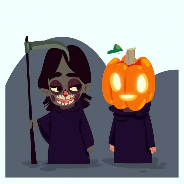 Free pumpkin halloween witches illustration