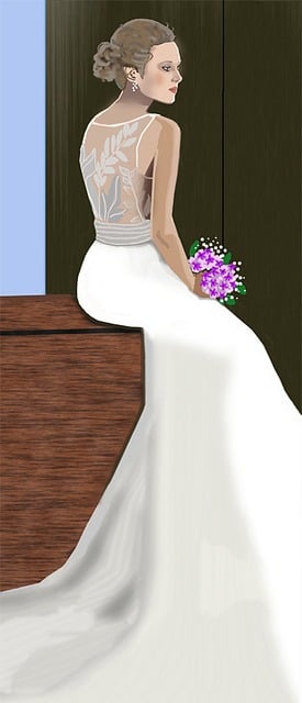 Free Lovely Woman Stylish White Gown illustration and picture