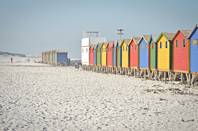 Cape Town, Strand, Sand, Hus, Farver