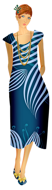 Free flapper woman fashion illustration