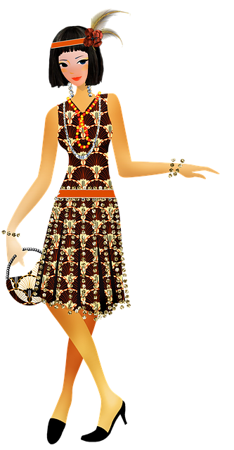 Free flapper woman fashion illustration