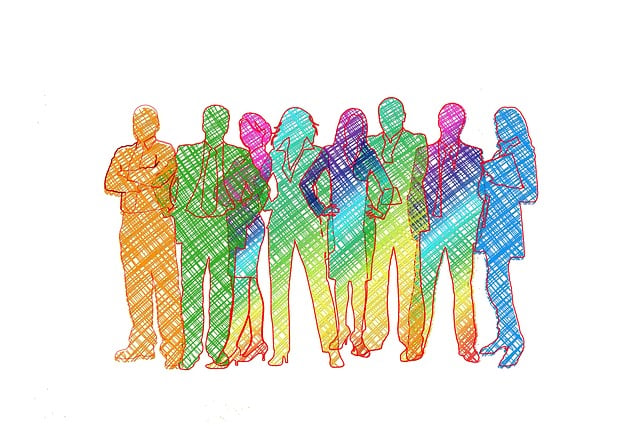 Free business people team hatching illustration