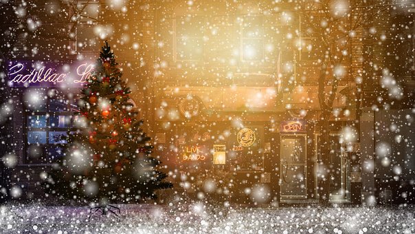 Winter, Snow, City, Christmas