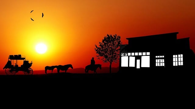 Free sunset america west diligence illustration
