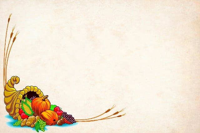 Free paper card cornucopia illustration
