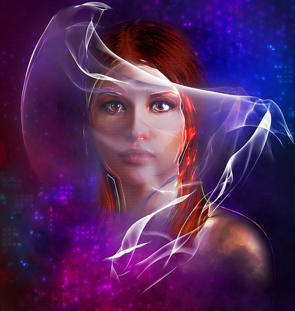 Free woman girl portrait illustration