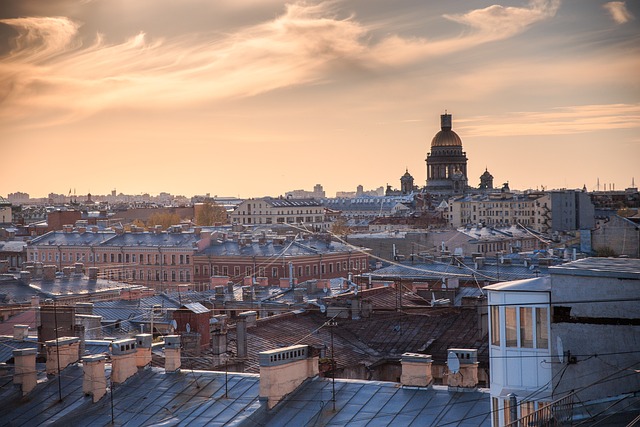 Sonnenuntergang, Stadt, Architektur